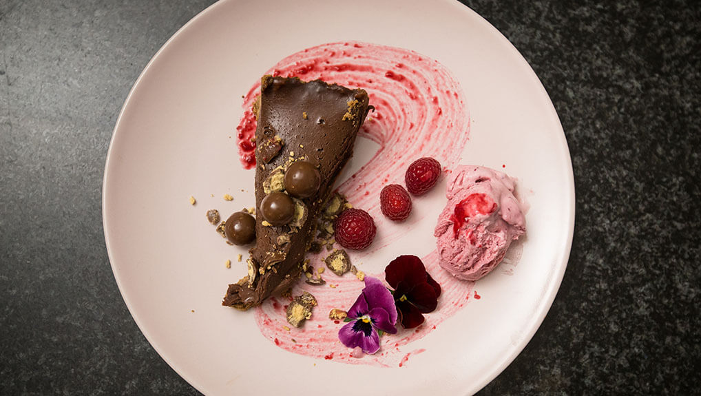 Lindt Chocolate Tart with homemade Raspberry Ice Cream Recipes BBC